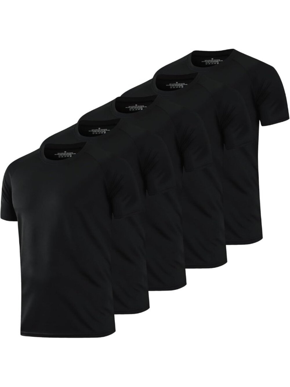 Men's Athletic Running Shirts - 5 Pack Dry Fit Cool Workout Tops, Breathable Gym
